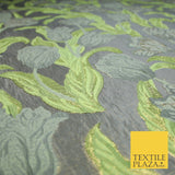 5 COLOURS - Large Leafy Tulip Creased Textured Brocade Jacquard Dress Fabric 59"