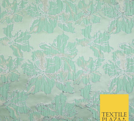 5 COLOURS - Silver Metallic Ornate Floral Brocade Jacquard Dress Fabric 59" Wide
