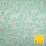 5 COLOURS - Silver Metallic Ornate Floral Brocade Jacquard Dress Fabric 59" Wide