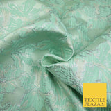5 COLOURS - Silver Metallic Ornate Floral Brocade Jacquard Dress Fabric 59" Wide