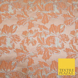 5 COLOURS - Silver Metallic Ornate Floral Brocade Jacquard Dress Fabric 59" Wide