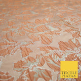 5 COLOURS - Silver Metallic Ornate Floral Brocade Jacquard Dress Fabric 59" Wide