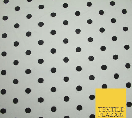 Black & White Spot Polka Dot Printed Power Mesh Net Stretch Dress Fabric 8021