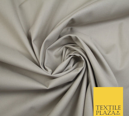 LIGHT STONE STRETCH COTTON SATEEN FABRIC Plain Stretch T Shirt Dress Fabric 8017