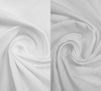 White Jacquard Tablecloth Fabric Table Cover Dining Napkins PER METRE - 55" Wide