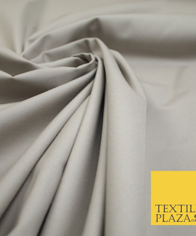 LIGHT STONE STRETCH COTTON SATEEN FABRIC Plain Stretch T Shirt Dress Fabric 8017