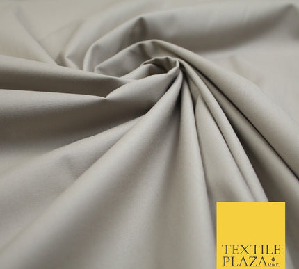 LIGHT STONE STRETCH COTTON SATEEN FABRIC Plain Stretch T Shirt Dress Fabric 8017