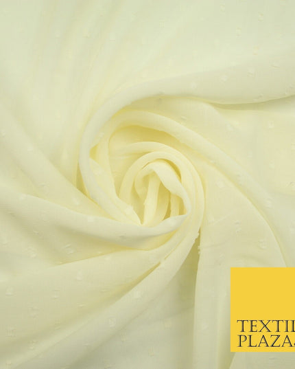 3 COLOURS - Swiss Knot Dot Dobby Sheer Georgette Chiffon Dress Fabric 44"