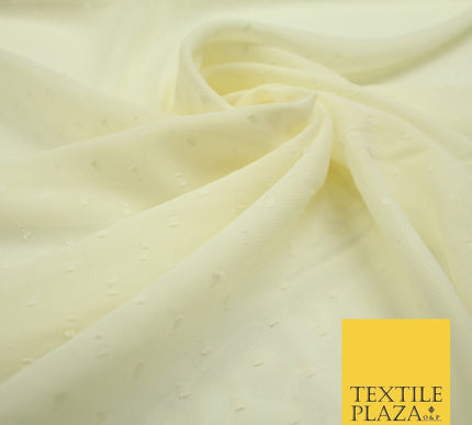 3 COLOURS - Swiss Knot Dot Dobby Sheer Georgette Chiffon Dress Fabric 44"