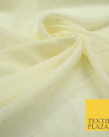 3 COLOURS - Swiss Knot Dot Dobby Sheer Georgette Chiffon Dress Fabric 44"