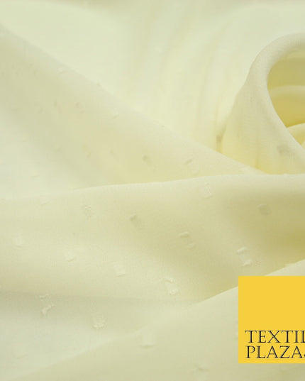 3 COLOURS - Swiss Knot Dot Dobby Sheer Georgette Chiffon Dress Fabric 44"