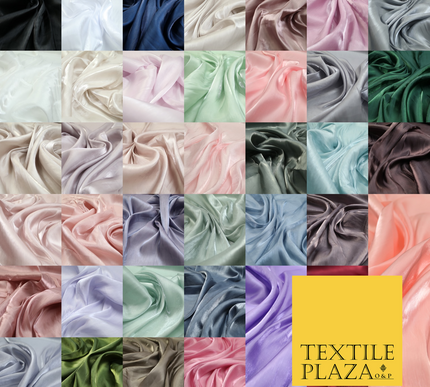 38 COLOURS - Soft Glazed Shimmer Sheer Woven Polyester Satin Organza Feel Fabric