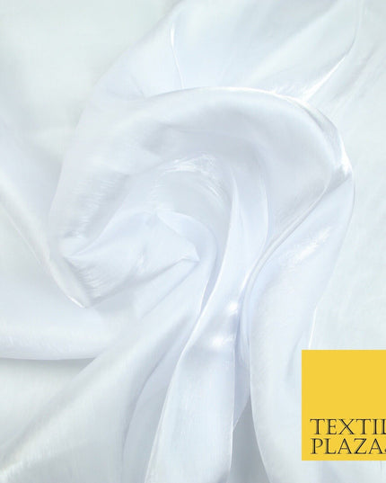 38 COLOURS - Soft Glazed Shimmer Sheer Woven Polyester Satin Organza Feel Fabric