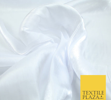 38 COLOURS - Soft Glazed Shimmer Sheer Woven Polyester Satin Organza Feel Fabric