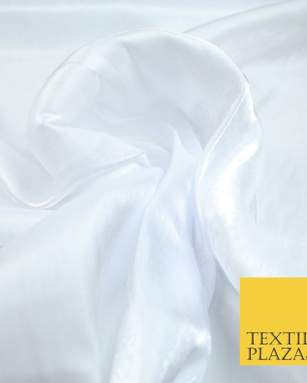 38 COLOURS - Soft Glazed Shimmer Sheer Woven Polyester Satin Organza Feel Fabric