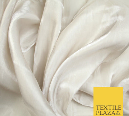 38 COLOURS - Soft Glazed Shimmer Sheer Woven Polyester Satin Organza Feel Fabric