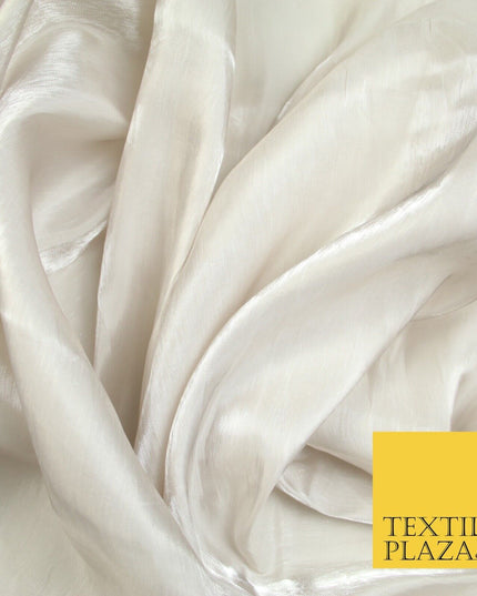 38 COLOURS - Soft Glazed Shimmer Sheer Woven Polyester Satin Organza Feel Fabric