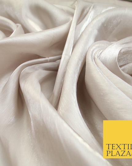 38 COLOURS - Soft Glazed Shimmer Sheer Woven Polyester Satin Organza Feel Fabric