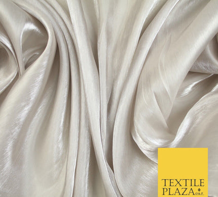 38 COLOURS - Soft Glazed Shimmer Sheer Woven Polyester Satin Organza Feel Fabric