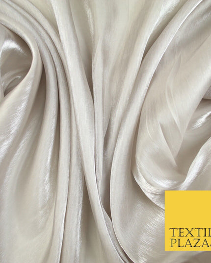 38 COLOURS - Soft Glazed Shimmer Sheer Woven Polyester Satin Organza Feel Fabric