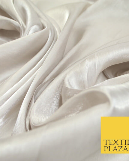 38 COLOURS - Soft Glazed Shimmer Sheer Woven Polyester Satin Organza Feel Fabric
