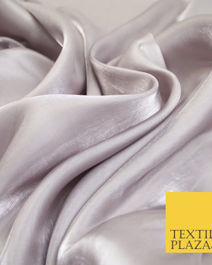 38 COLOURS - Soft Glazed Shimmer Sheer Woven Polyester Satin Organza Feel Fabric