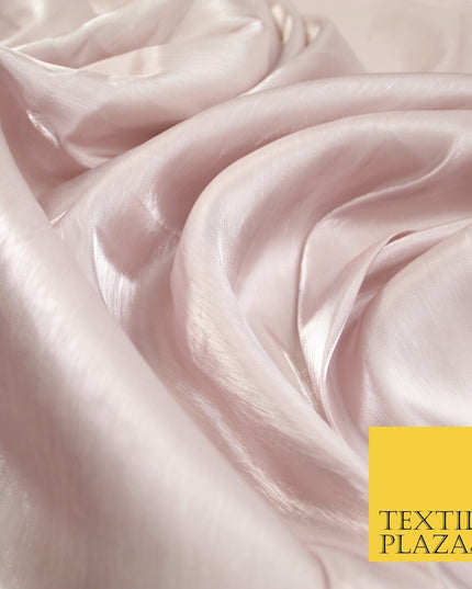 38 COLOURS - Soft Glazed Shimmer Sheer Woven Polyester Satin Organza Feel Fabric