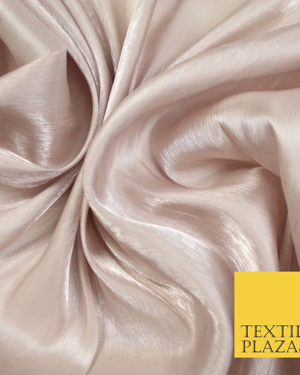 38 COLOURS - Soft Glazed Shimmer Sheer Woven Polyester Satin Organza Feel Fabric