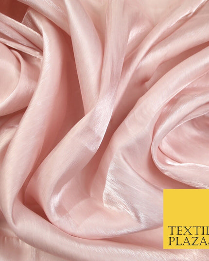 38 COLOURS - Soft Glazed Shimmer Sheer Woven Polyester Satin Organza Feel Fabric