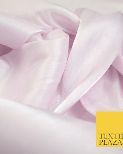 38 COLOURS - Soft Glazed Shimmer Sheer Woven Polyester Satin Organza Feel Fabric