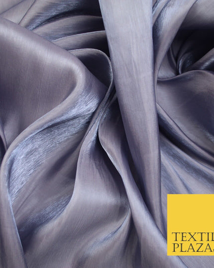 38 COLOURS - Soft Glazed Shimmer Sheer Woven Polyester Satin Organza Feel Fabric
