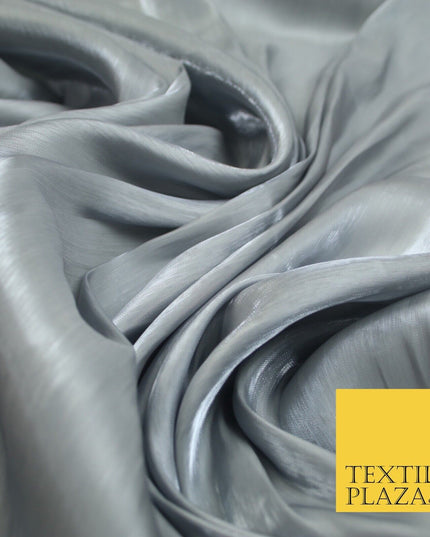 38 COLOURS - Soft Glazed Shimmer Sheer Woven Polyester Satin Organza Feel Fabric