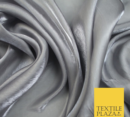 38 COLOURS - Soft Glazed Shimmer Sheer Woven Polyester Satin Organza Feel Fabric