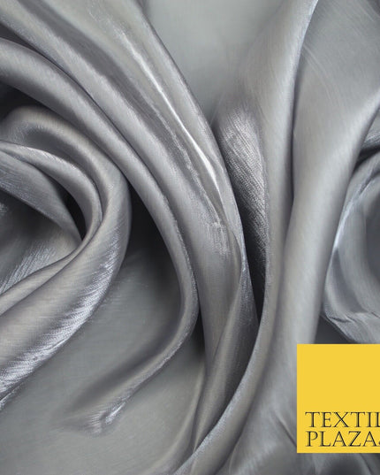 38 COLOURS - Soft Glazed Shimmer Sheer Woven Polyester Satin Organza Feel Fabric