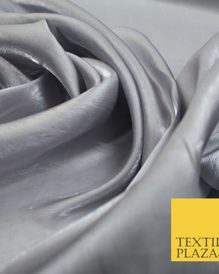 38 COLOURS - Soft Glazed Shimmer Sheer Woven Polyester Satin Organza Feel Fabric