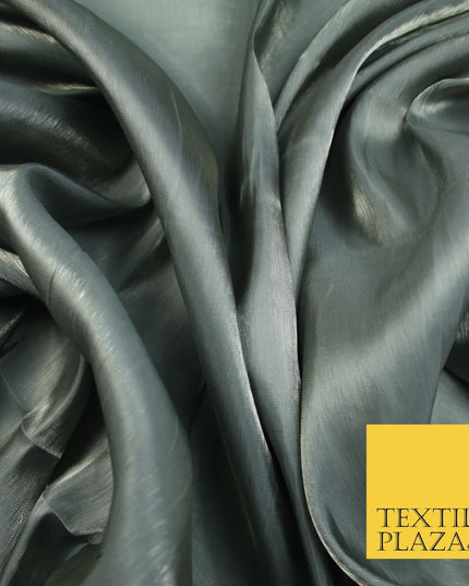 38 COLOURS - Soft Glazed Shimmer Sheer Woven Polyester Satin Organza Feel Fabric