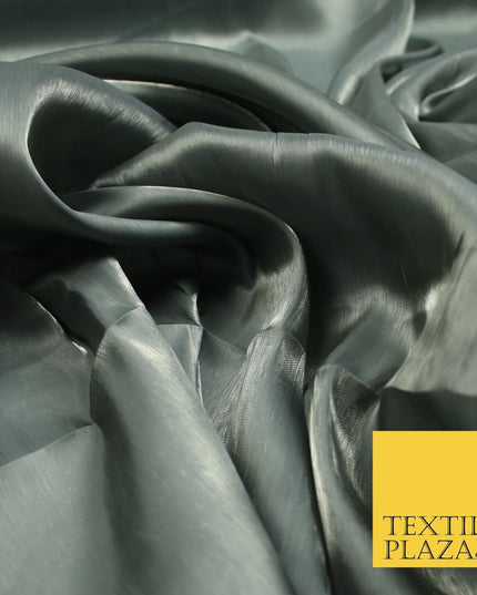 38 COLOURS - Soft Glazed Shimmer Sheer Woven Polyester Satin Organza Feel Fabric
