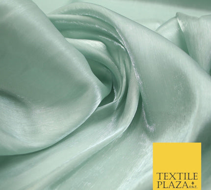 38 COLOURS - Soft Glazed Shimmer Sheer Woven Polyester Satin Organza Feel Fabric