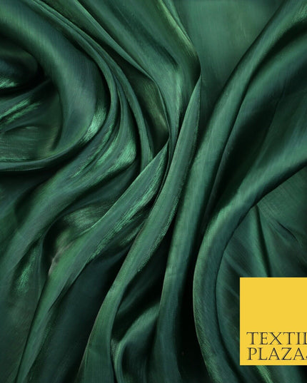 38 COLOURS - Soft Glazed Shimmer Sheer Woven Polyester Satin Organza Feel Fabric