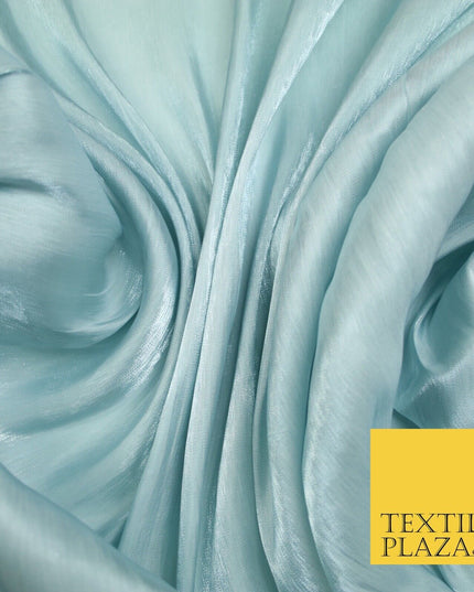 38 COLOURS - Soft Glazed Shimmer Sheer Woven Polyester Satin Organza Feel Fabric