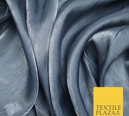38 COLOURS - Soft Glazed Shimmer Sheer Woven Polyester Satin Organza Feel Fabric