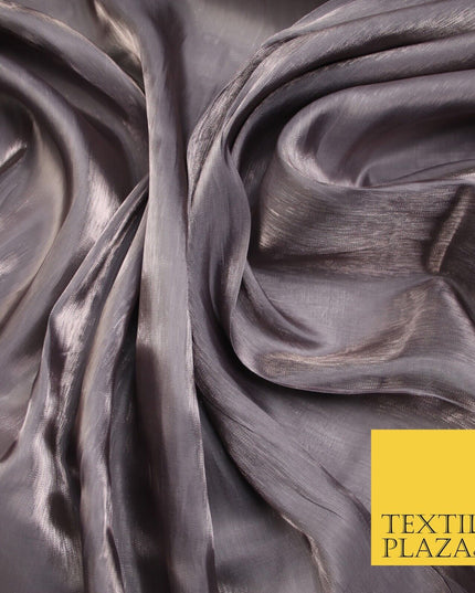 38 COLOURS - Soft Glazed Shimmer Sheer Woven Polyester Satin Organza Feel Fabric
