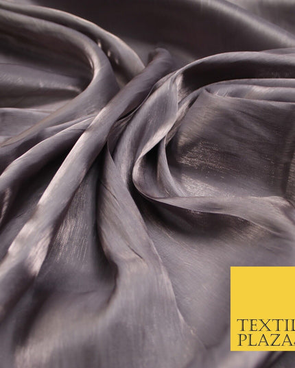 38 COLOURS - Soft Glazed Shimmer Sheer Woven Polyester Satin Organza Feel Fabric