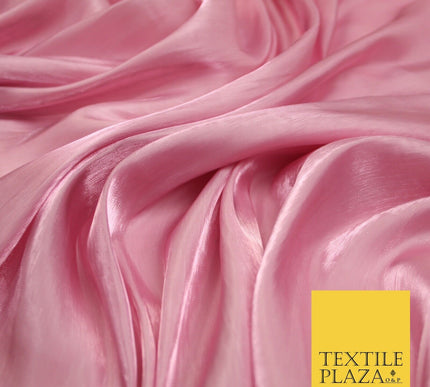 38 COLOURS - Soft Glazed Shimmer Sheer Woven Polyester Satin Organza Feel Fabric