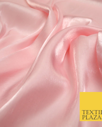 38 COLOURS - Soft Glazed Shimmer Sheer Woven Polyester Satin Organza Feel Fabric