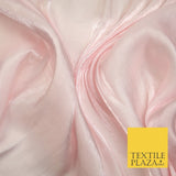 38 COLOURS - Soft Glazed Shimmer Sheer Woven Polyester Satin Organza Feel Fabric