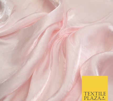 38 COLOURS - Soft Glazed Shimmer Sheer Woven Polyester Satin Organza Feel Fabric