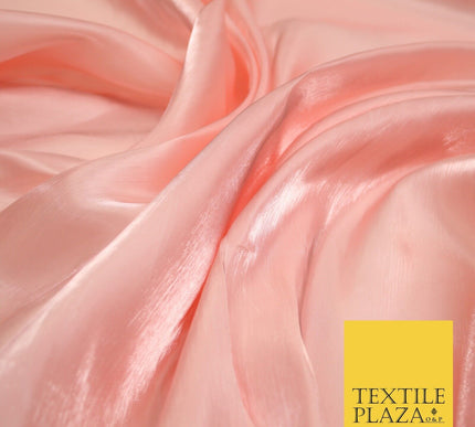 38 COLOURS - Soft Glazed Shimmer Sheer Woven Polyester Satin Organza Feel Fabric