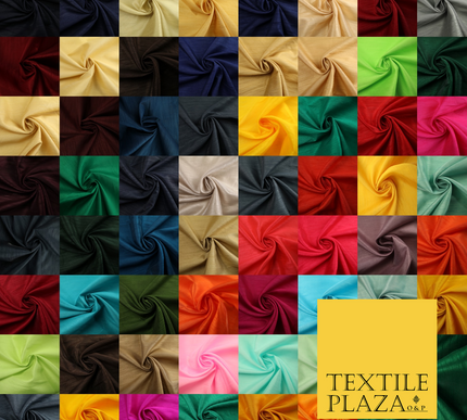 OVER 60 COLOURS Plain Dyed Faux Dupion Raw Silk Polyester Dress Fabric Material