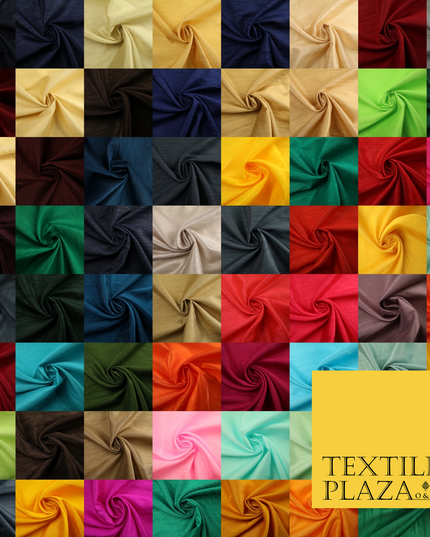 OVER 60 COLOURS Plain Dyed Faux Dupion Raw Silk Polyester Dress Fabric Material